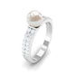 2.2 Carat Freshwater Pearl Engagement Ring with Diamond