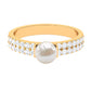 2.2 Carat Freshwater Pearl Engagement Ring with Diamond