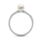 Anillo de compromiso solitario de perla cultivada de agua dulce de 2,2 quilates con diamante
