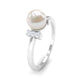 Anillo de compromiso solitario de perla cultivada de agua dulce de 2,2 quilates con diamante