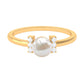 Anillo de compromiso solitario de perla cultivada de agua dulce de 2,2 quilates con diamante