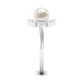 Cultured 2 Carat Freshwater Pearl Flower Engagement Ring with Diamond