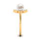 Cultured 2 Carat Freshwater Pearl Flower Engagement Ring with Diamond