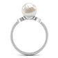 Natural 7.4 Carat Freshwater Pearl Solitaire Engagement Ring with Diamond