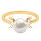 Natural 7.4 Carat Freshwater Pearl Solitaire Engagement Ring with Diamond
