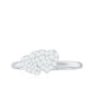 Natural Diamond Double Heart Ring for Promise