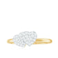 Natural Diamond Double Heart Ring for Promise