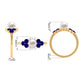 2.2 Carat Freshwater Pearl and Blue Sapphire Engagement Ring with Diamond