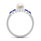 2.2 Carat Freshwater Pearl and Blue Sapphire Engagement Ring with Diamond