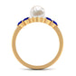 2.2 Carat Freshwater Pearl and Blue Sapphire Engagement Ring with Diamond
