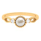 Anillo de compromiso con perla natural de agua dulce de 2 quilates y diamante