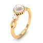 Anillo de compromiso con perla natural de agua dulce de 2 quilates y diamante
