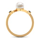 Anillo de compromiso bypass con perlas de agua dulce de 2.2 quilates y diamante negro