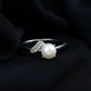 Cultured 3 Carat Freshwater Pearl Solitaire Engagement Ring with Diamond