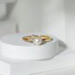 Cultured 3 Carat Freshwater Pearl Solitaire Engagement Ring with Diamond