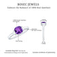Anillo de compromiso natural de amatista de 1,3 quilates talla Asscher con diamante