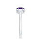 Anillo de compromiso natural de amatista de 1,3 quilates talla Asscher con diamante