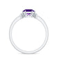 Anillo de compromiso natural de amatista de 1,3 quilates talla Asscher con diamante