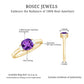 Anillo de compromiso natural de amatista de 1,3 quilates talla Asscher con diamante
