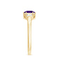 Anillo de compromiso natural de amatista de 1,3 quilates talla Asscher con diamante