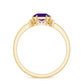 Anillo de compromiso natural de amatista de 1,3 quilates talla Asscher con diamante