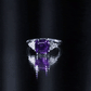 3 Carat Amethyst Asscher Cut Engagement Ring with Diamond Trio
