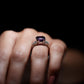 3 Carat Amethyst Asscher Cut Engagement Ring with Diamond Trio