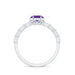 3 Carat Amethyst Asscher Cut Engagement Ring with Diamond