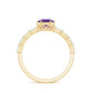 3 Carat Amethyst Asscher Cut Engagement Ring with Diamond