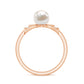 Natural 2 Carat Freshwater Pearl Diamond Engagement Ring with Bow