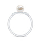 Natural 2 Carat Freshwater Pearl Diamond Engagement Ring with Bow