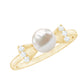 Natural 2 Carat Freshwater Pearl Diamond Engagement Ring with Bow