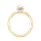 Natural 2 Carat Freshwater Pearl Diamond Engagement Ring with Bow