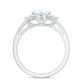 2 Carat Round Shape Ethiopian Opal Floral Engagement Ring with Diamond