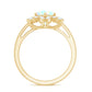 2 Carat Round Shape Ethiopian Opal Floral Engagement Ring with Diamond