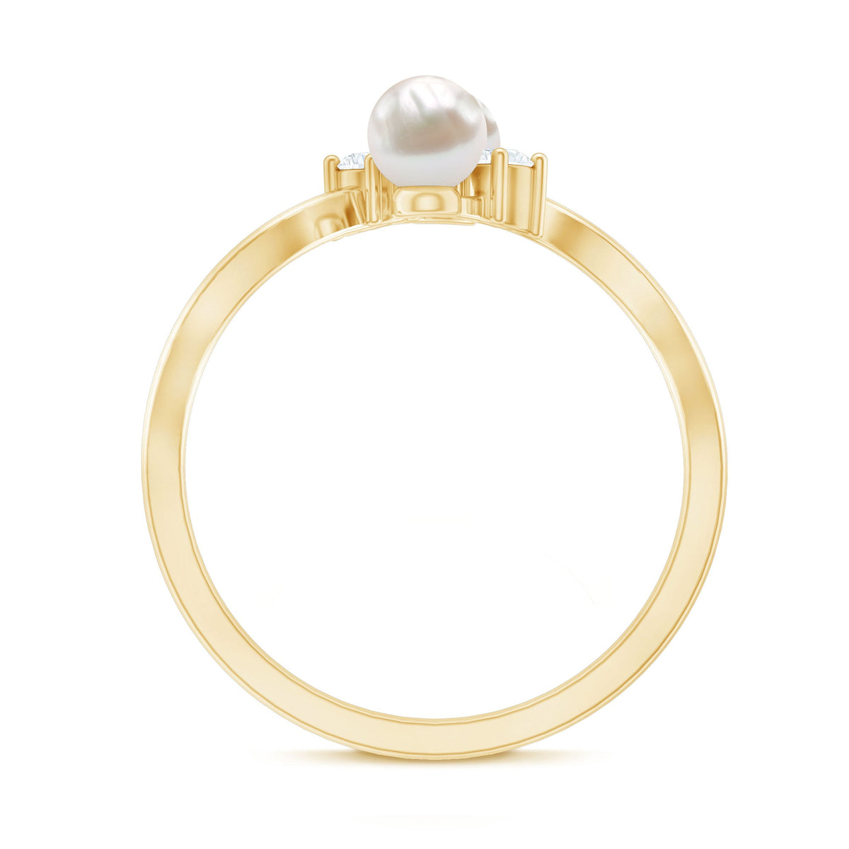 Freshwater Pearl and Diamond Wrap Ring