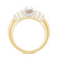 2.2 Carat Freshwater Pearl Diamond Engagement Ring for Women