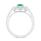 0.7 Carat Oval Emerald Designer Engagement Ring with Diamond