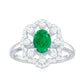 0.7 Carat Oval Emerald Designer Engagement Ring with Diamond