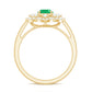 0.7 Carat Oval Emerald Designer Engagement Ring with Diamond