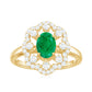 0.7 Carat Oval Emerald Designer Engagement Ring with Diamond