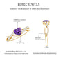 Genuine 0.9 Carat Amethyst Heart Engagement Ring with Diamond Crossover Shank