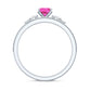 1.5 Carat Oval Cut Solitaire Created Pink Sapphire Ring Set with Diamond