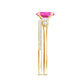 1.5 Carat Oval Cut Solitaire Created Pink Sapphire Ring Set with Diamond