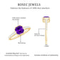 Bezel Asscher Amethyst Solitaire Ring with Diamond Side Stones