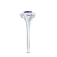 Real 0.9 Carat Amethyst Heart Engagement Ring with Diamond Halo