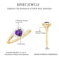 Real 0.9 Carat Amethyst Heart Engagement Ring with Diamond Halo