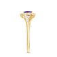 Real 0.9 Carat Amethyst Heart Engagement Ring with Diamond Halo