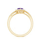 Real 0.9 Carat Amethyst Heart Engagement Ring with Diamond Halo
