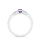 1.2 Carat Bezel Set Amethyst Solitaire Promise Ring with Diamond